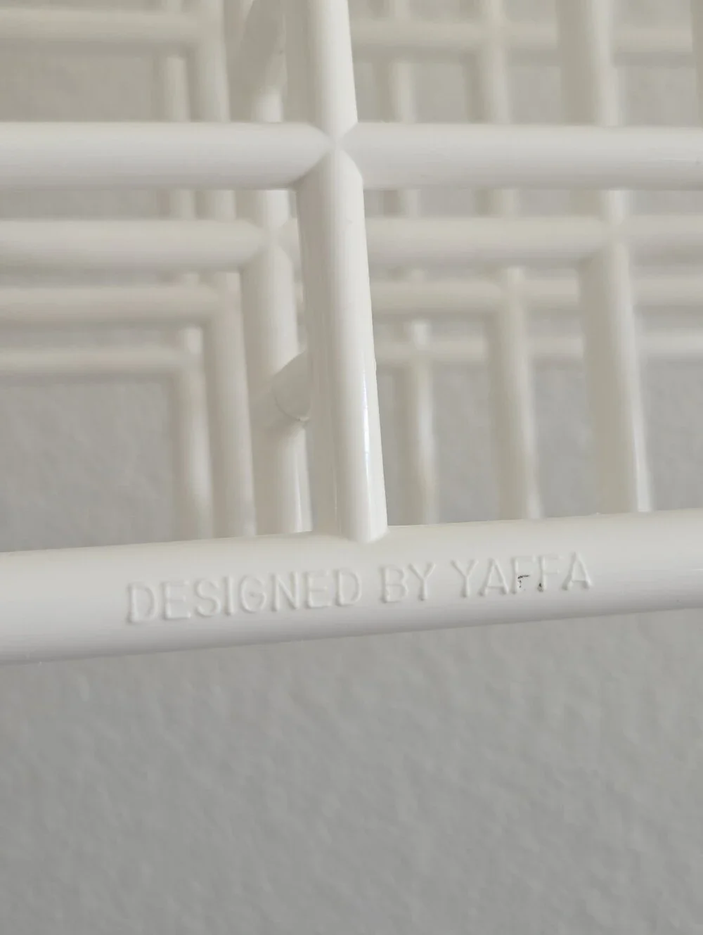 Vtg 80s Yaffa Mini Catch All White Grid Desk Organizer Pop Art Minimal Space Age